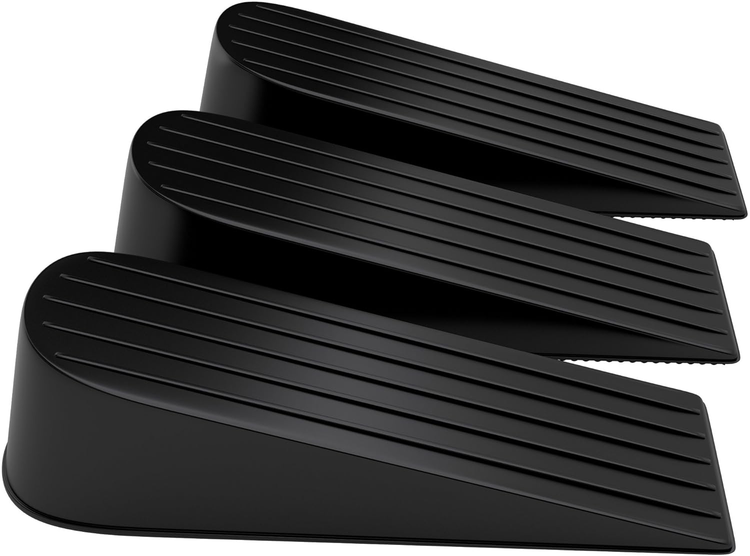 Door stopper, Security Door Wedge, Large Rubber Door Stops, Black (3 Pack) - SuperiorMaker