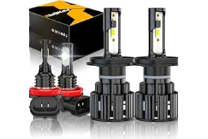 XWQHJW Compatible for 2012 2013 2014 2015 Toyota Tacoma Light Bulbs, 9003 High Low Beam H11 Fog Lights, 6000K Bright White, Plug n Play, Powersports Bulbs, 4-Pack