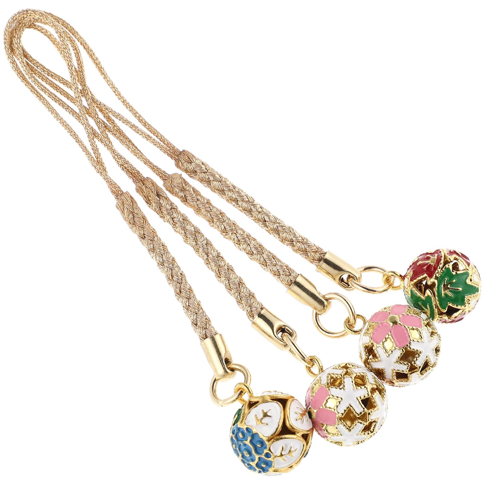 Phone Charm Pendant - 4 Pcs Cute Japanese Bell Phone Pendant Charms Cell Phone Strap Blossom Cell Phone Charms Keychain Decor Christmas Bell (Random Style)
