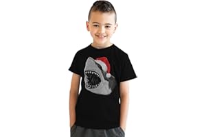 CRAZY DOG T-SHIRTS Youth Santa Jaws Funny Holiday Shark Christmas Cool Novelty T Shirt for Kids