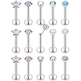 Lcolyoli Threadless Push in Medusa Piercing Jewelry Labret Jewelry Lip Rings Surgical Steel Tragus Jewelry Forward Helix Piercing Jewelry Flat Back Earrings for Women Cartilage Earring 16g 18g 20g