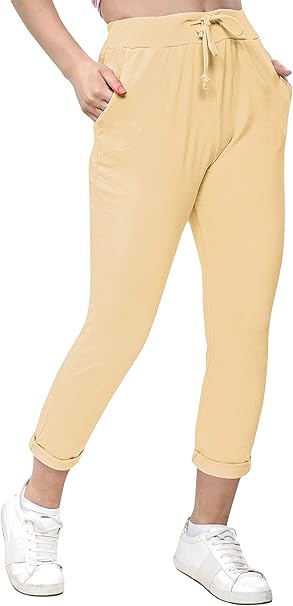 ladies trousers with elasticated ankles