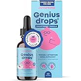 JoySpring Genius Drops Smartberry Vanilla | Herbal Focus Support for Kids with Ginkgo Biloba, Licorice Root, Gotu Kola Extract, Peppermint Leaf | Liquid Formula|1fl oz (30 Servings)