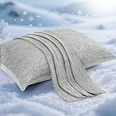 Elegear Cooling Pillow Cases for Hot Sleepers, Japanese Q-Max 0.5 Cooling Pillowcases, Both Sides(Cooling/Cotton), Breathable Soft Pillowcase for Hair and Skin, Set of 2-Gray (Standard (20" x 26"))