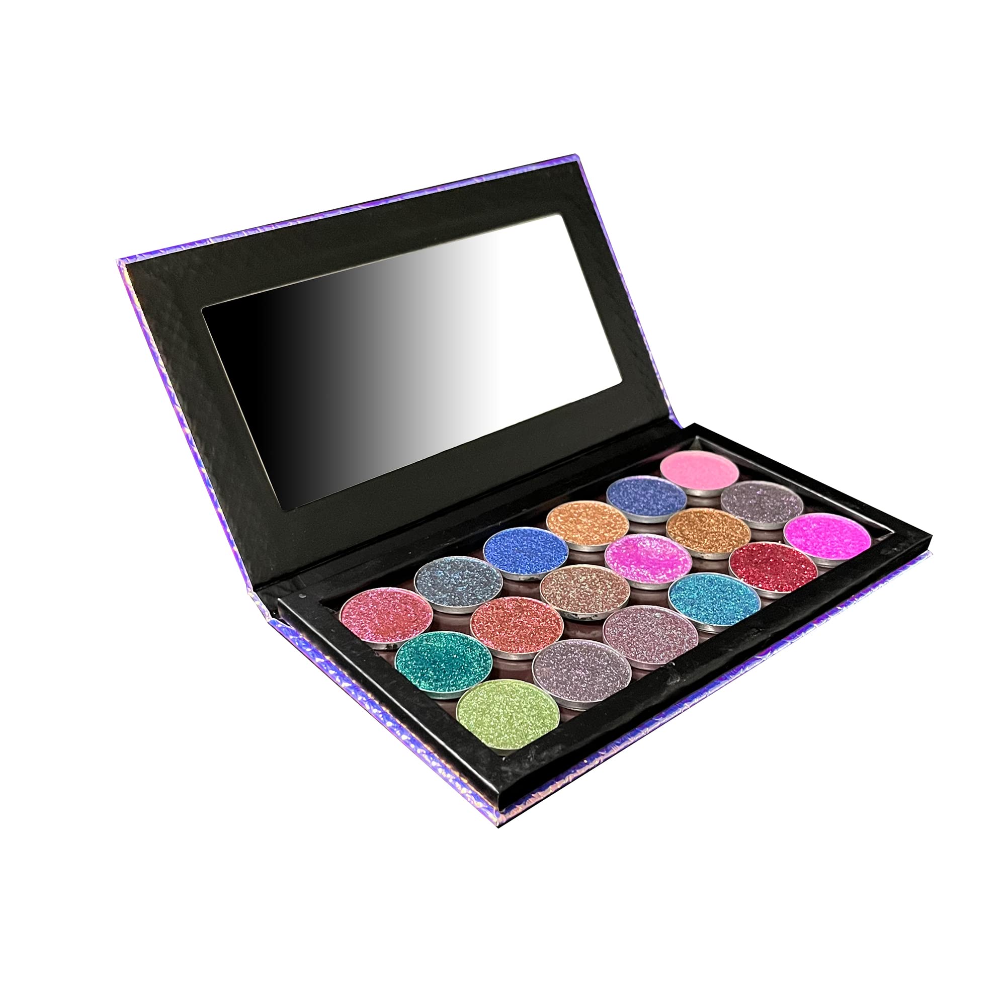 SZDYM Mermaid Empty Magnetic Palette, Fish scale Empty Magnetic Palette for Highlighters Eyeshadows Lipstick Blush Powder Rectangle Large size (Fish Scales)