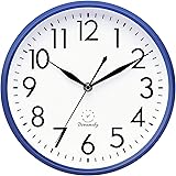 DreamSky 10 Inches Wall Clocks Battery Operated - Silent Non-Ticking Quartz Wall Clock for Kitchen/Home Decor/Office/School/I
