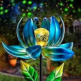 Solar Garden Lights Metal Flower Decor, Colorful