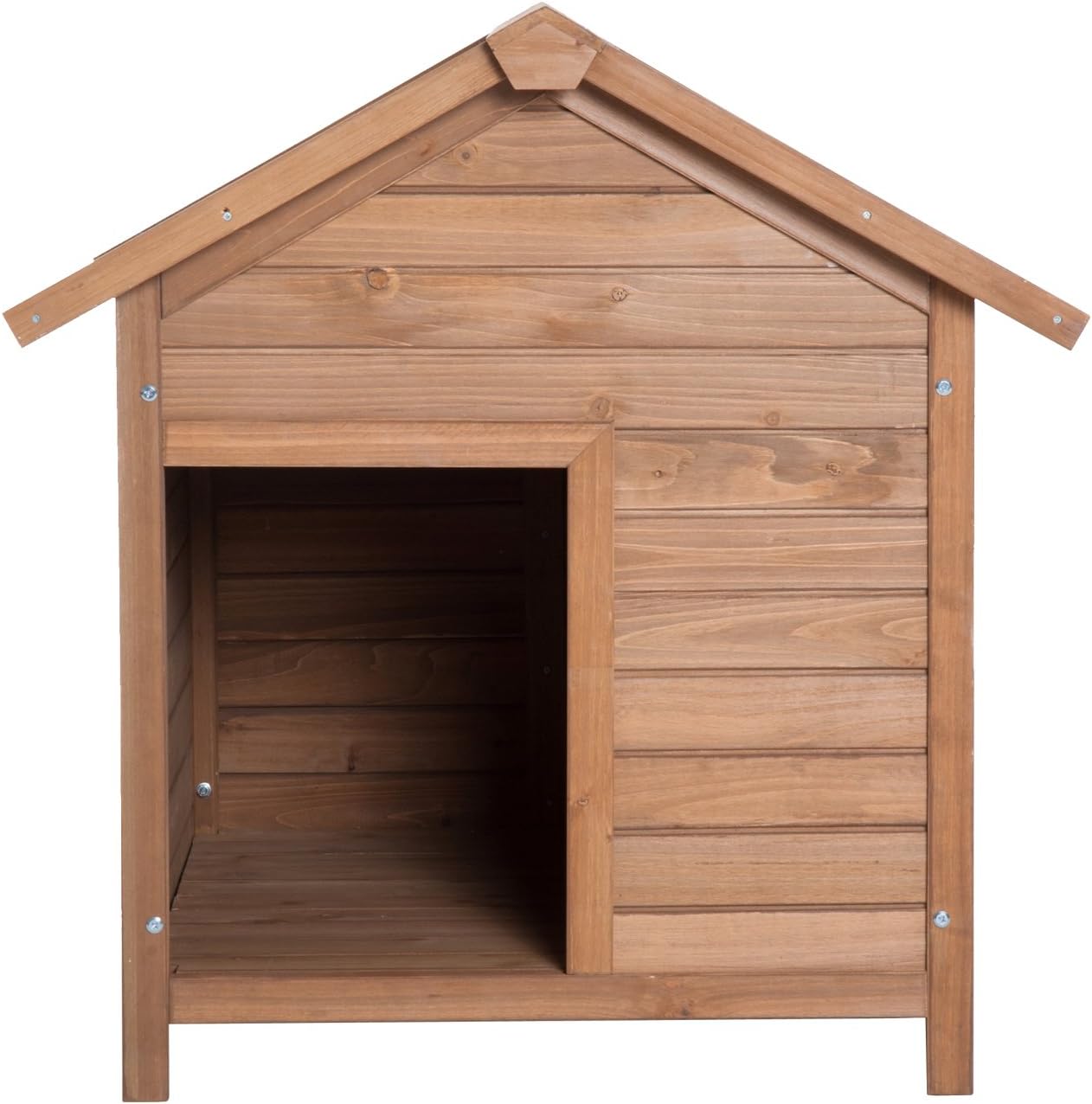 Pawhut Wooden Dog Kennel Pet House with Elevated Removable Floor Apex Roof (79L x 89W x 82H cm
