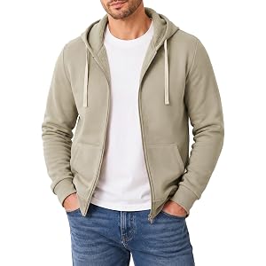 Dokotoo Men Mens Full Zip Fleece Hoodie Jacket Long Sleeve Sweatshirt | Soft Sherpa Lining for Warm, Long Sleeve, Drawstring