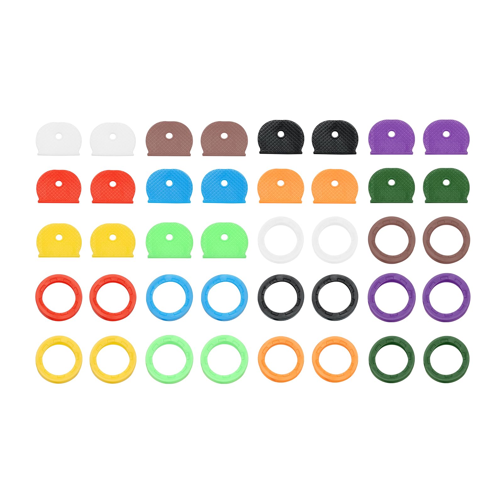 PATIKIL Key Covers & Key Caps Set, 40 Pcs Tags and Identifiers Covers Key Head Protectors Key Tags with Labels Key Accessories Vintage Office Plastic Rubber, 10 Color
