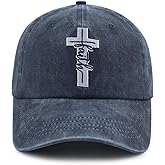 Jesus Cross Hat for Men Women, Funny Adjustable Cotton Embroidered Christian Religious Faith Baseball Cap