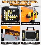 Lehoo Castle Kids Tool Bench with Electric Drill and Take Apart Vehicles view 6