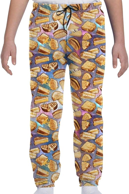 Amazon.com: Space Grilled Cheese Pattern Pants for Teens Jogger Pants Casual Sweatpants for 