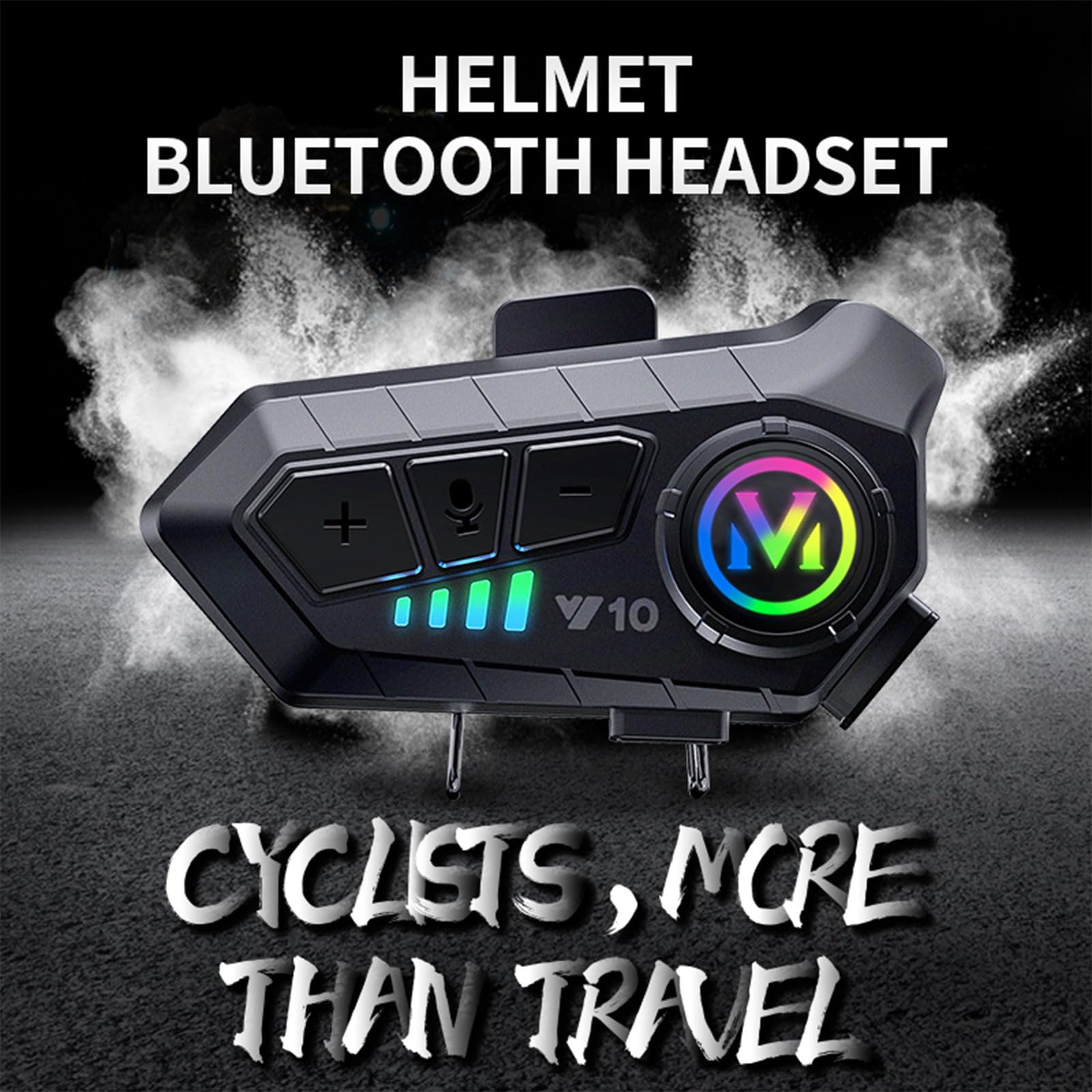 BTQILEYOO Y10 Motorcycle Helmet Bluetooth Headset, Bluetooth 5.3 Headphone, Smart Noise Reduction, HiFi Level Sound Quality, IPX6 Waterproof, 2 Different Types of Mic, Compatible with All Helmets