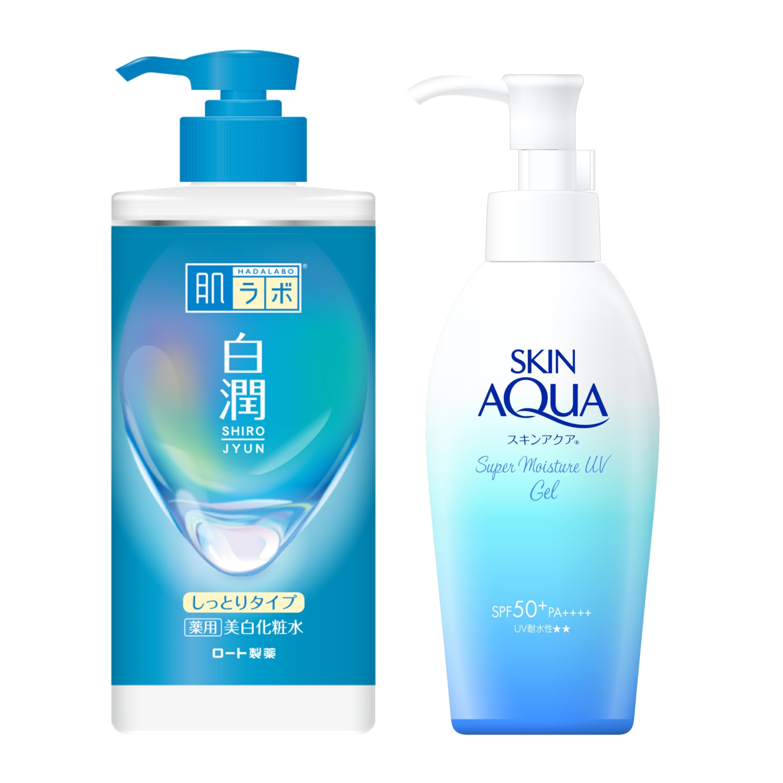 肌ラボ 白潤 薬用美白化粧水 しっとり大容量ポンプ × スキンアクア 50+ スーパーモイスチャージェル ポンプ 140g Wポンプセット【Amazon.co.jp限定品】 の商品画像