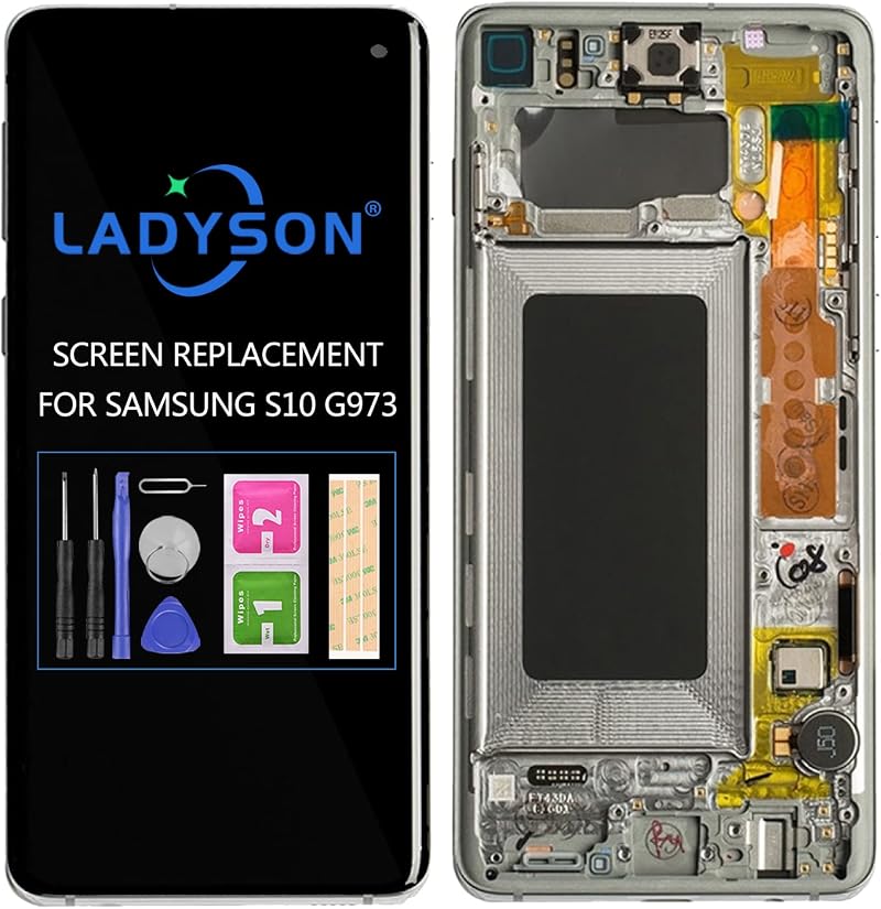 LADYSON AMOLED Screen for Samsung Galaxy S10 G973 LCD Display Touch Digitizer