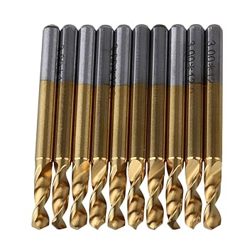 Generic 10x3.175mm Tungsten Coated Carbide Micro Titanium Drill Bits 3.0mm PCB CNC Tool