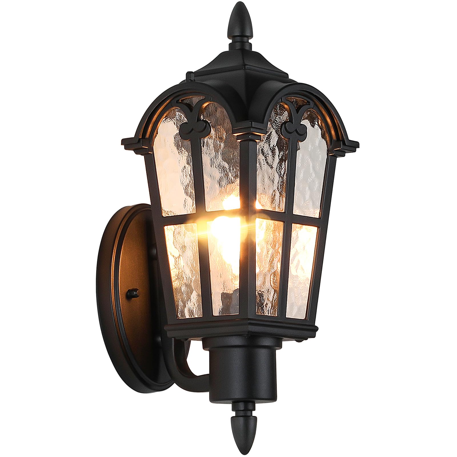 Photo 1 of 16” Large Size Outdoor Wall Light Fixtures Wall Mounted, Exterior Waterproof Porch Lights Lanterns, Outside Sconces with Water Ripple Glass for House Front Door Garage, Retro Vintage Style, 1 Pack