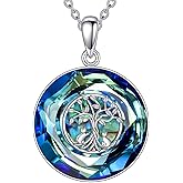 Dralox Sterling silver Cat Necklace with Birthstone Necklace for women Black Cat Pendant Gift for Women