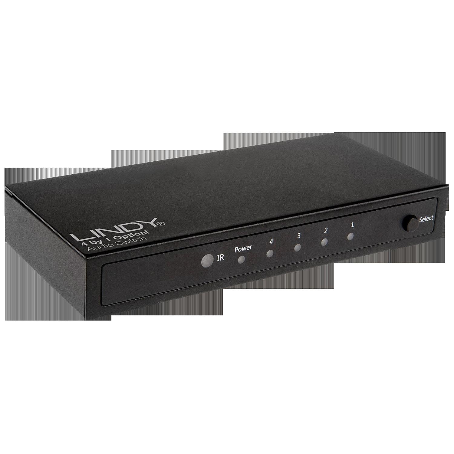 LINDY 70435 4 Port Optical Audio Switch, black