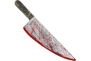 SERVLLCELL 19 Inch Fake Knife with Fake Blood Props,Plastic Halloween Fake Bloody Knife Toy for Horror Costume Accessories,Scary Clown Cosplay(Large)