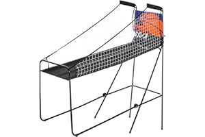 Soozier Foldable Basketball Hoop Arcade Game with Electronic Score Board for 1 to 2 Players, Black