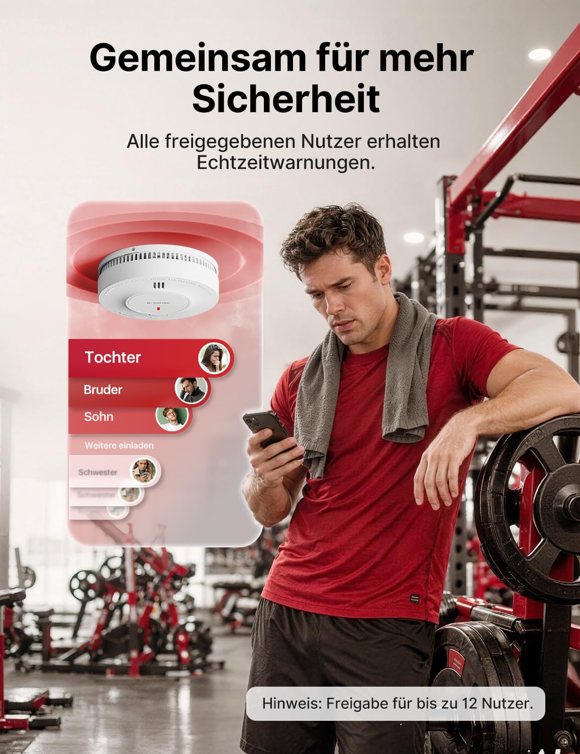 X-Sense Smart WLAN-Rauchmelder Feuermelder mit 10-Jahres-Batterie und SBS50 Basisstation, TÜV Rheinland Zertifiziert, photoelektrischer vernetzbarer Funk-Brandmelder, SD19-MN61, 6 Stück 7