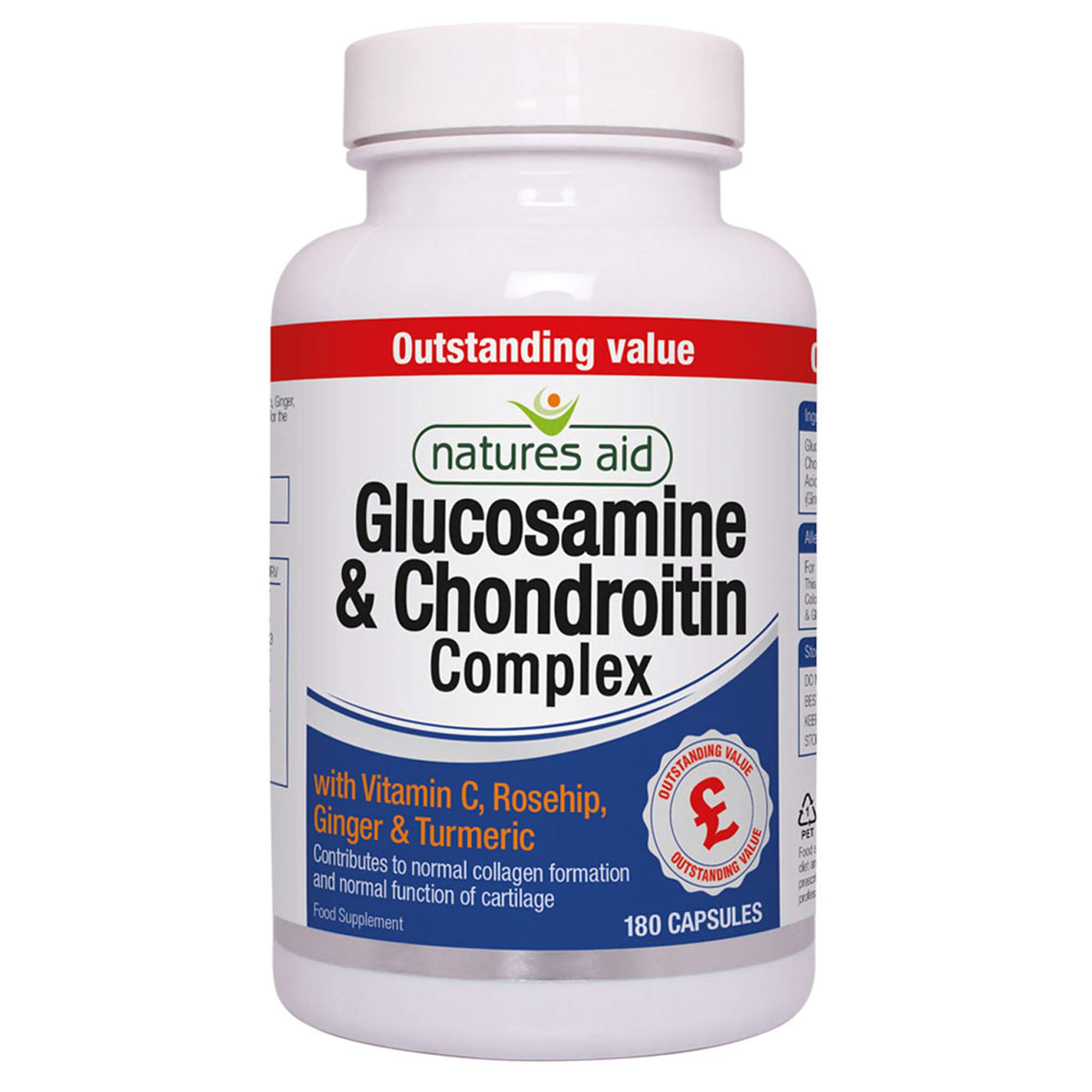 Natures Aid Glucosamine and Chondroitin Complex, with Vitamin C