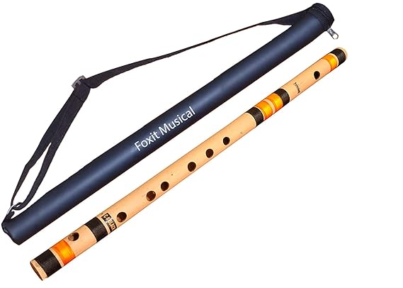 Foxit Professional Flutes C Sharp Medium Right Hand Bansuri Size 18.5 inches With Free Carry Cover