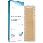 MedVance Bordered Adhesive Silicone Foam Dressing Pack of 10 - Waterproof Silicone Pad - Easy Apply & Remove Sterile Bandages - Wound Care & Dressings for Burns & More (4"x12" Bandage, 2.4"x10.4" Pad)