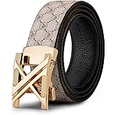 VANNANBA Letter X Belt for Men,Luxury Stylish Designer Ratchet Belts for Dress Casual Pants
