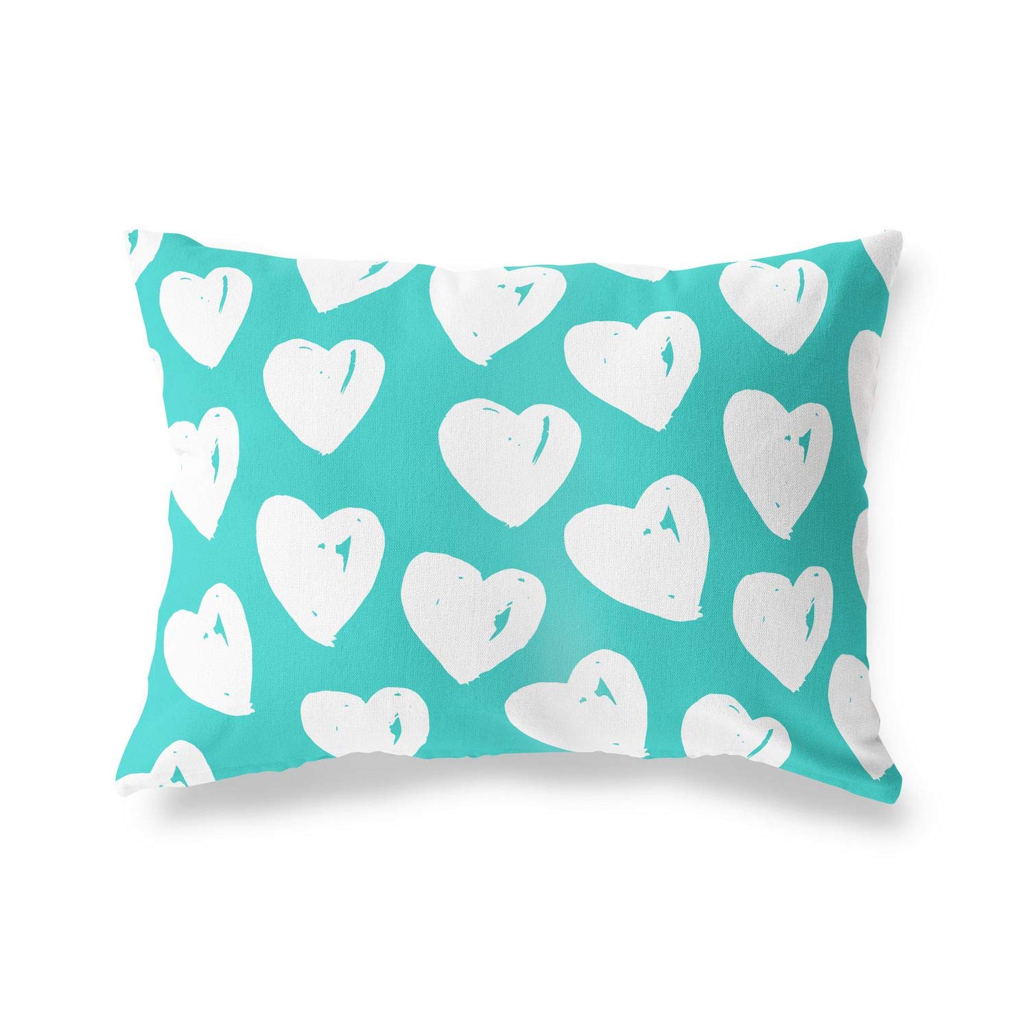 BonaMaison Decorative Cushion Cover, Turquoise-White Throw Pillow Covers, Home Decorative Pillowcases for Livingroom, Sofa, Bedroom, Size: 45X60 Cm - Designed and Manufactured in Turkey