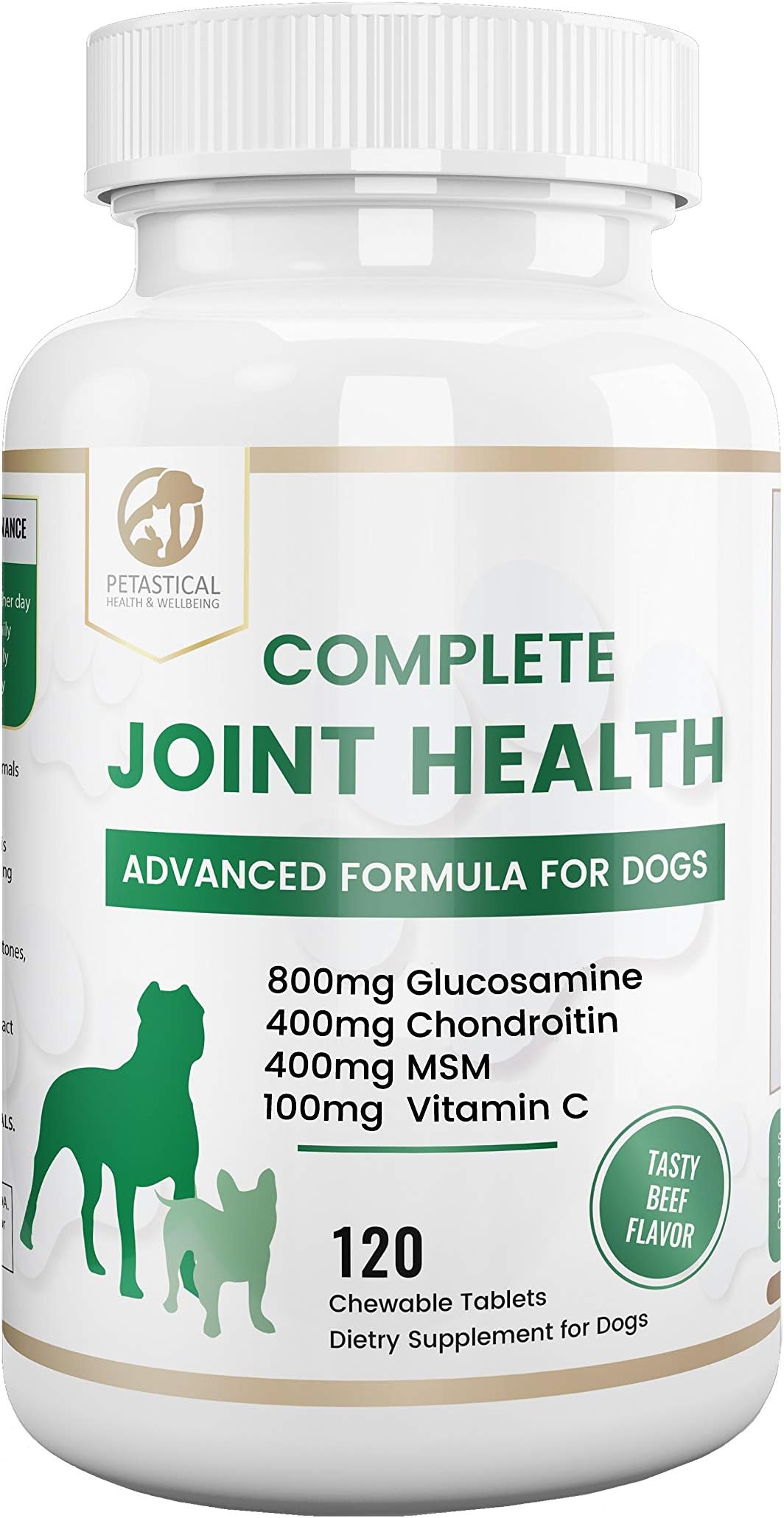 Petastical Glucosamine for Dogs Hip and Joint Supplement with Chondroitin MSM | 120 Chews | Anti Inflammatory for Dogs | Arthritis Pain Relief | Dog Supplements for Joints | Made in USA
