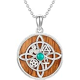 YAFEINI Witches Knot Necklace Sterling Silver Celtic Witch Knot Pendant Necklace Witch Jewelry Gifts for Women