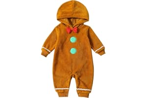 Ayalinggo Newborn Gingerbread Costume Toddler Baby Ginger Bread Outfit Christmas Onesie Footies Romper Long Sleeve Jumpsuit