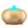 Aromatherapy Essential Oil Diffuser, URPOWER 300ml Wood Grain Ultrasonic Cool Mist Whisper-Quiet Humidifier with Color LED Lights Changing & 4 Timer Settings, Waterless Auto Shut-Off for Spa Baby