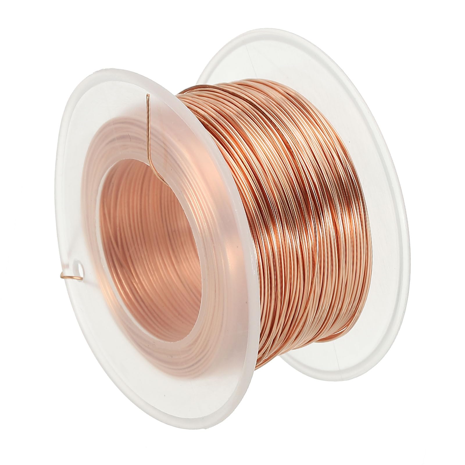 PATIKIL 196.85 Feet Solid Bare Copper Wire,22 Gauge 99.96% Pure Copper Wire 0.6mm Soft Beading Wire Metal Plant Stem Ties for Jewelry Craft (60m)