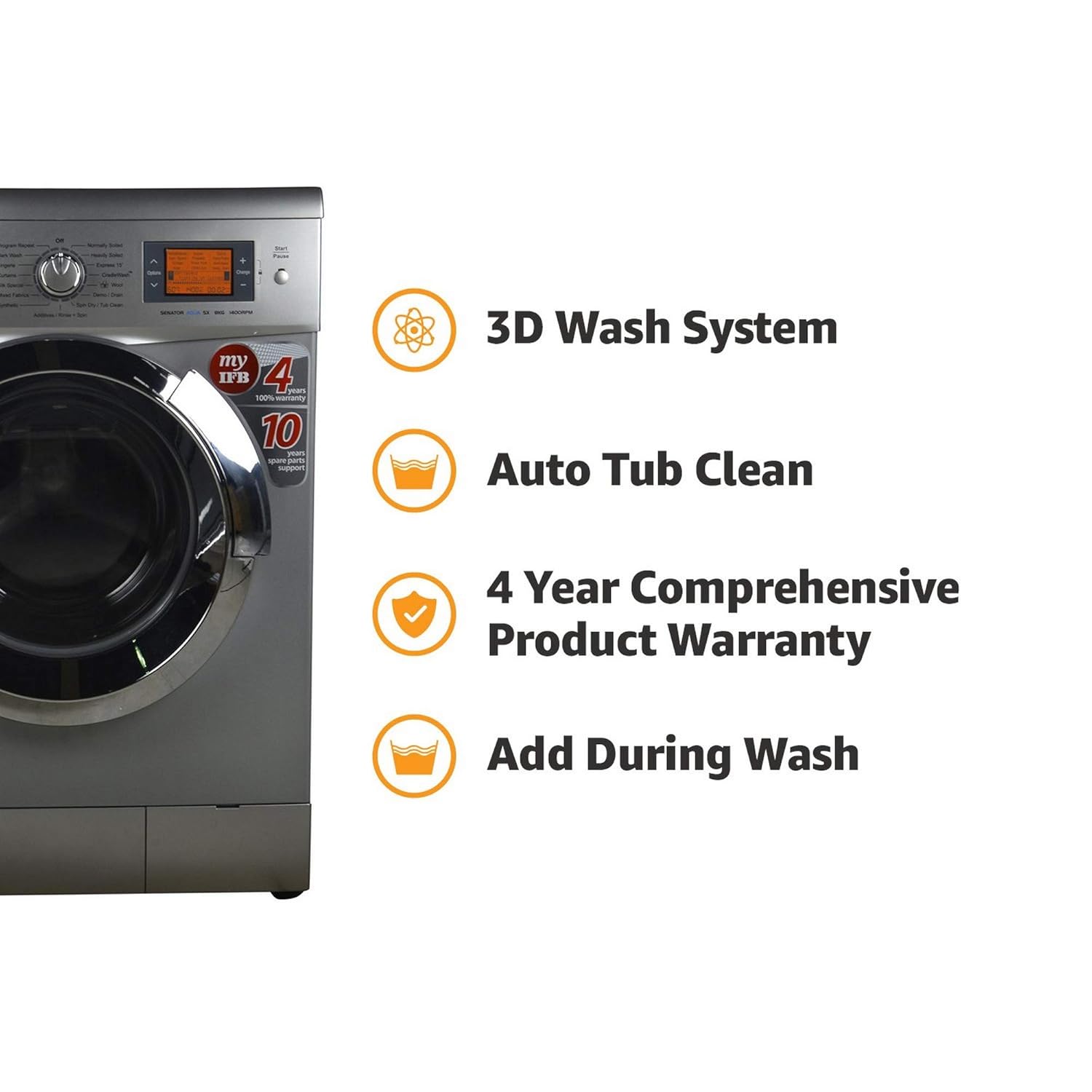 FullyAutomatic Front Loading Washing Machine IFB 8 kg Senator Aqua