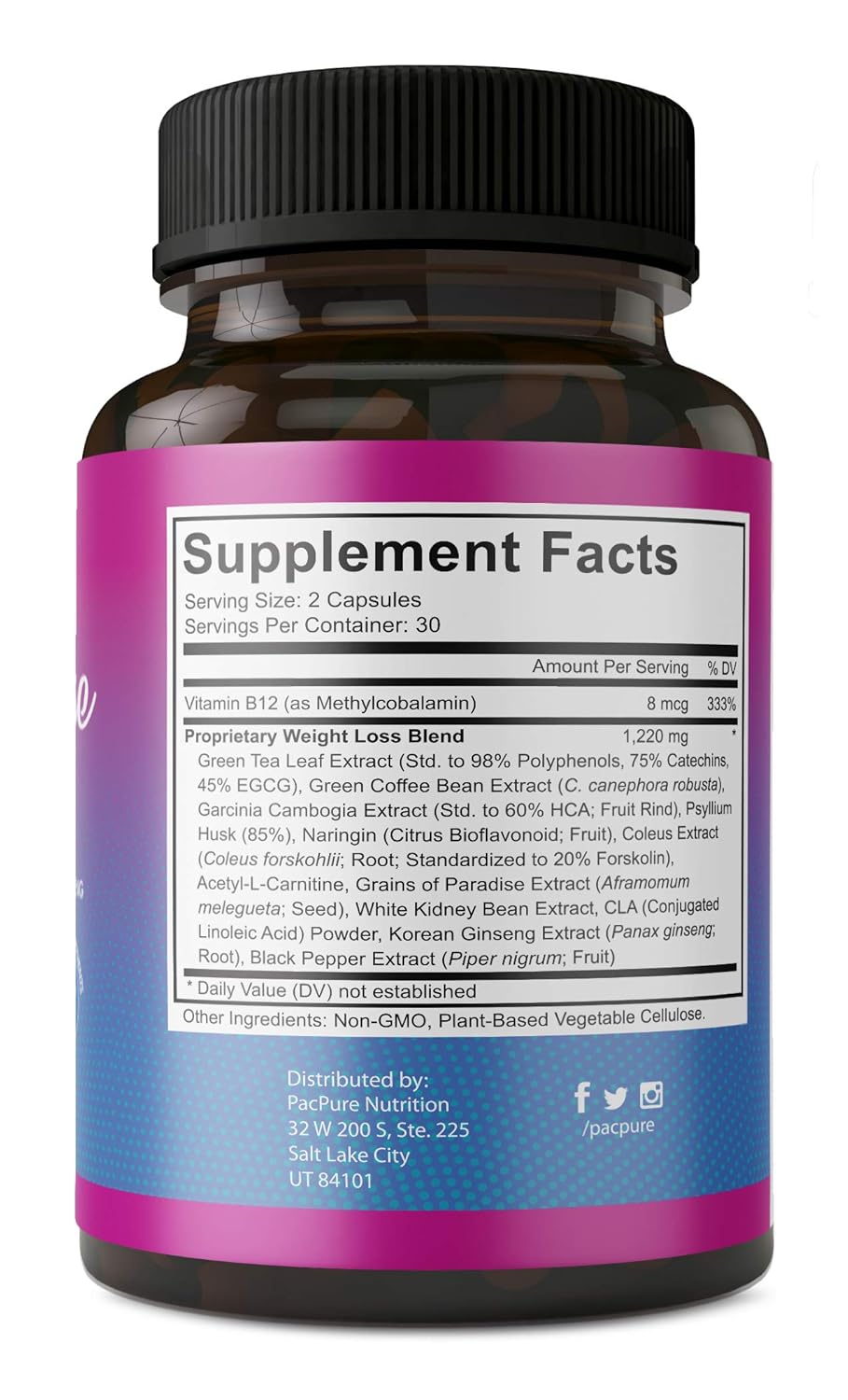 Shark Tank Rapid Tone Elite Weight Loss Pills 1220mg Supplement Burn