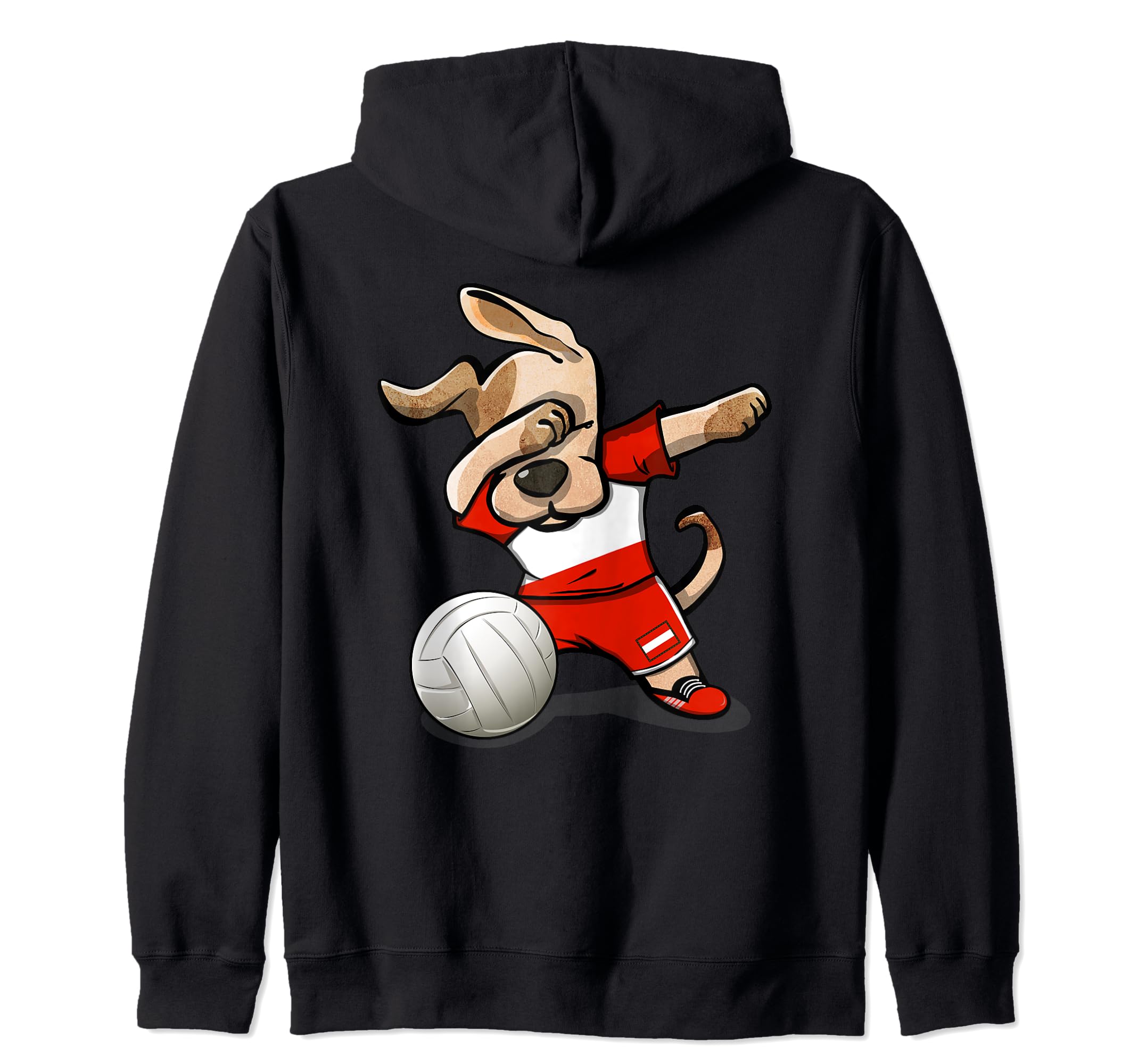 Dabbing Dog Proud Austria Volleyball Fan Austrian Flag Sport Zip Hoodie — image 1
