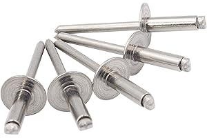 ISPINNER 30pcs 3/16" x 5/8" Stainless Steel Large Flange Blind Rivets, 4.8 x 16mm Pop Rivets