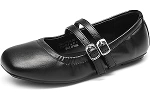 DREAM PAIRS Girls Dress Shoes Slip on Ballerina Flats Mary Jane Ballet Shoes for Wedding/Party