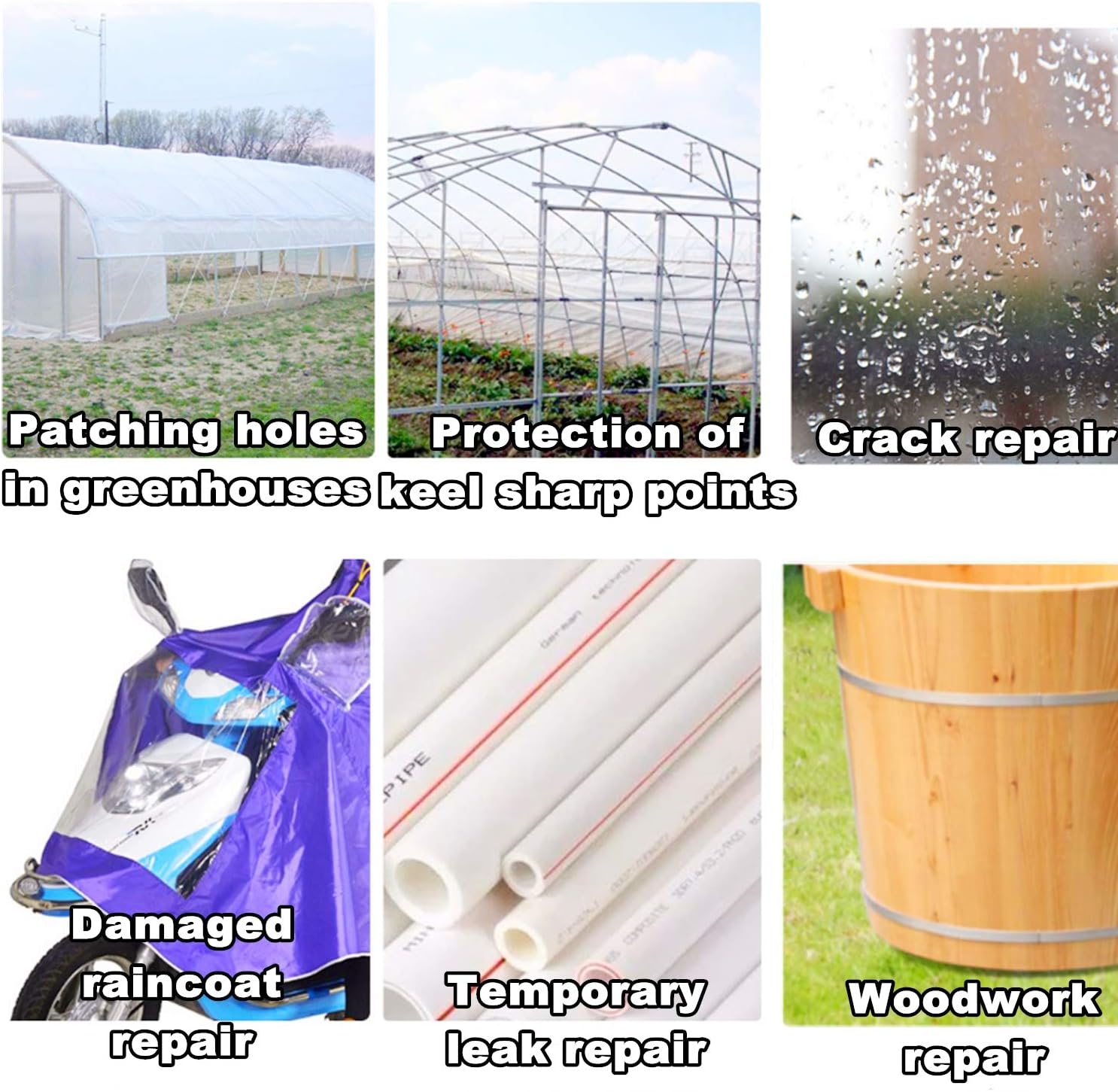 Greenhouse Repair Tape, Waterproof Anti-Oxidation High Strength Durable Tape for Outdoor Greenhouses Damage Repair Raincoat - Image 3