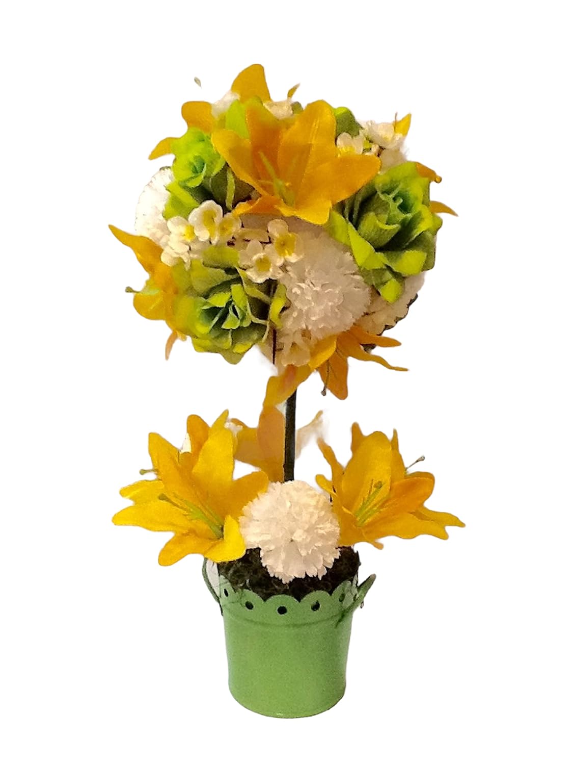 Silk Flower Arrangement, Table Centerpiece Handmade