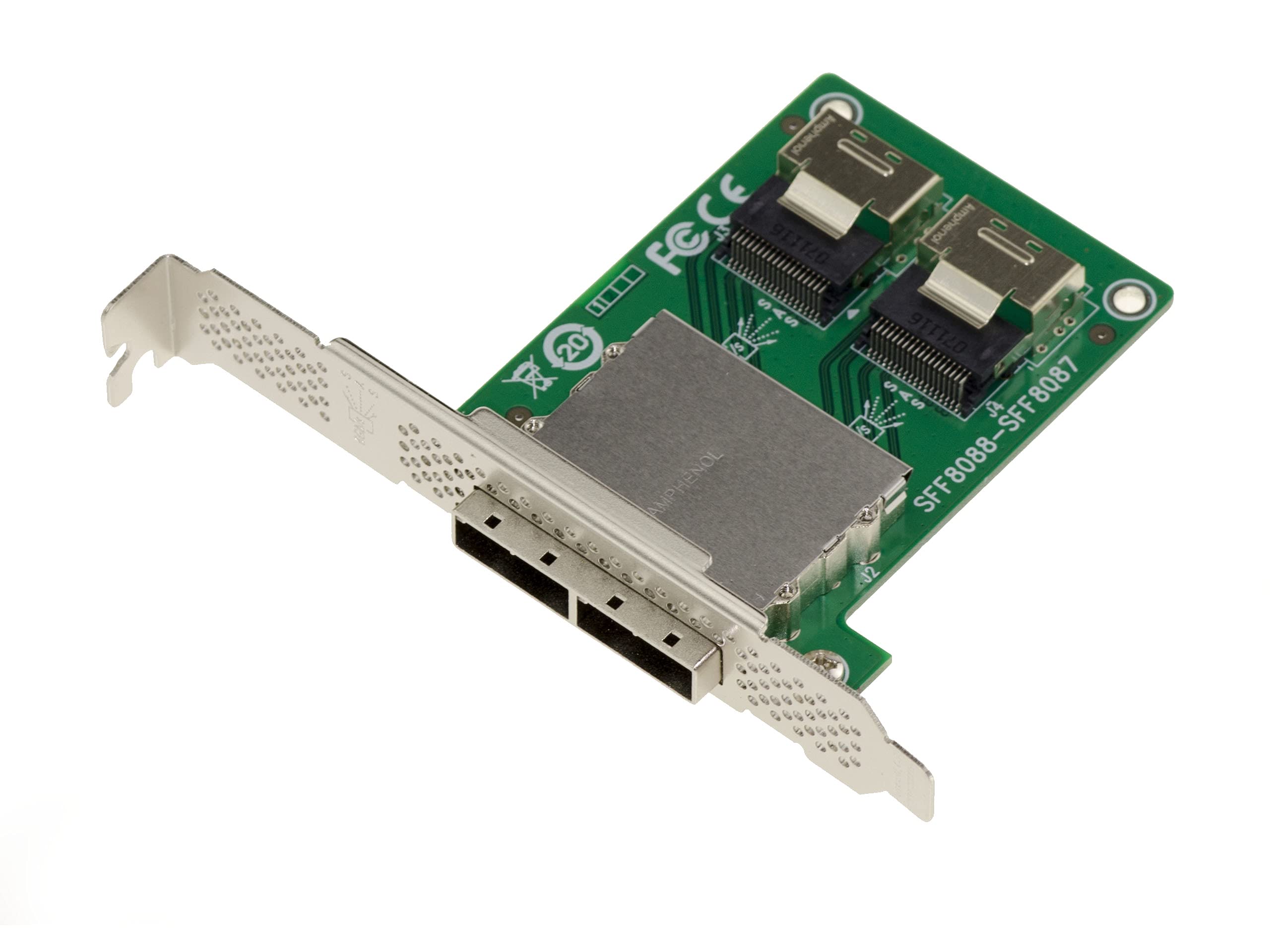 KALEA-INFORMATIQUE SAS miniSAS conversion plate SFF-8088 SFF-8087. SFF8088 26-pin MiniSAS external to SFF8087 36-pin MiniSAS internal