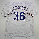 Facsimile Autographed Wyatt Langford Texas White Reprint Laser Auto Baseball Jersey Size Men's XL
