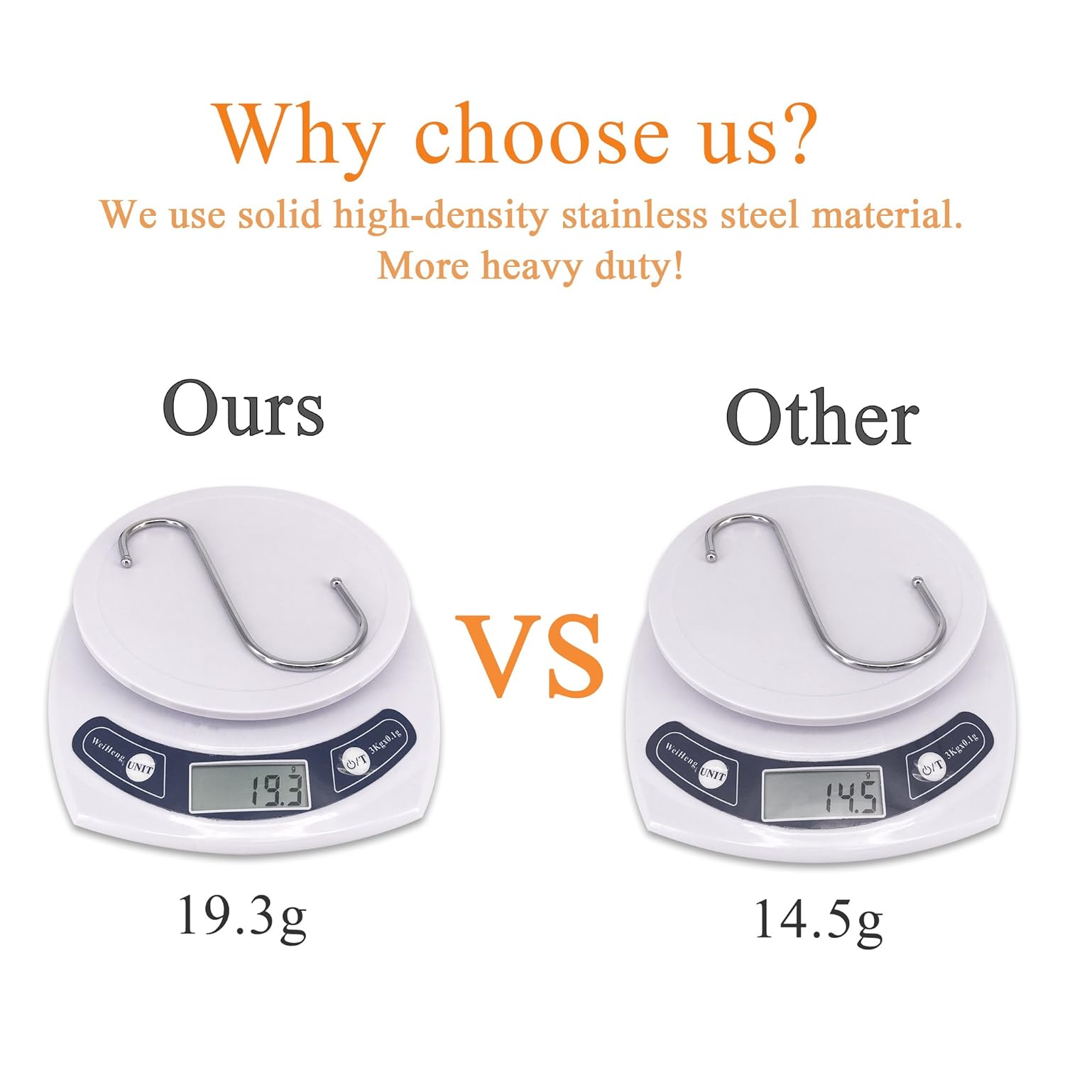 QTKJ S Shaped Hooks Heavy Duty for Hanging Coats,Pots and Pans,Plants Stainless Steel Hangers 20 Pack (7.6 cm)