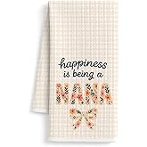FISWAFY Nana Gifts Kitchen Towels, Pregnancy Announcement for Grandma Dish Tea Towels, Nana Gifts from Grandkids Decorative Hand Towel for Kitchen Bathroom Decor, 16x24 Inch