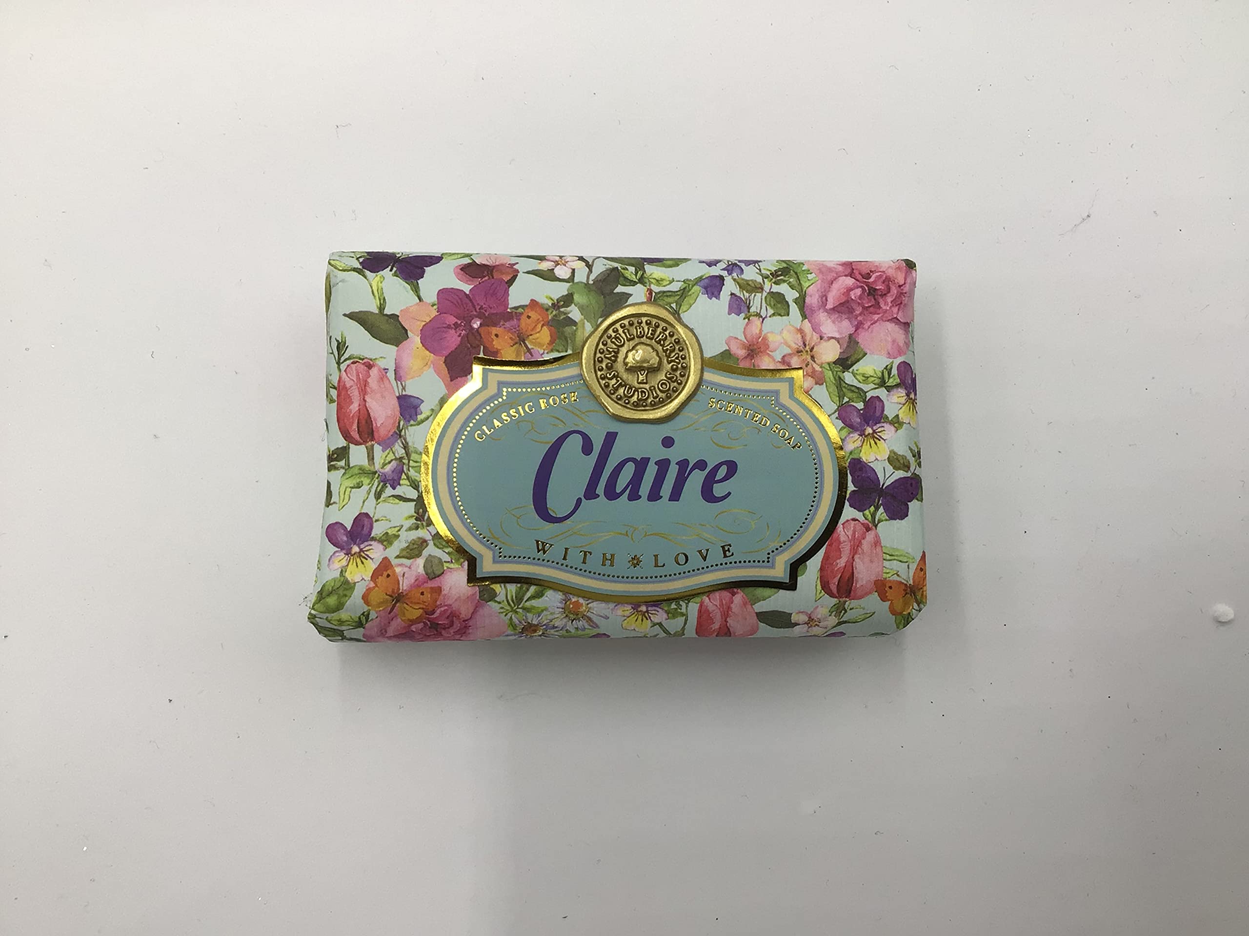 Claire - Gift Soap Bar For Her Birthday Rose Scent Mum Grandmother Cleanser Lather Present Girl