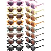 Frienda 16 Pairs Toddler Sunglasses Valentines Classroom Gift Round Kids Sunglasses Bulk for Boy Girl Beach Outdoor Sport